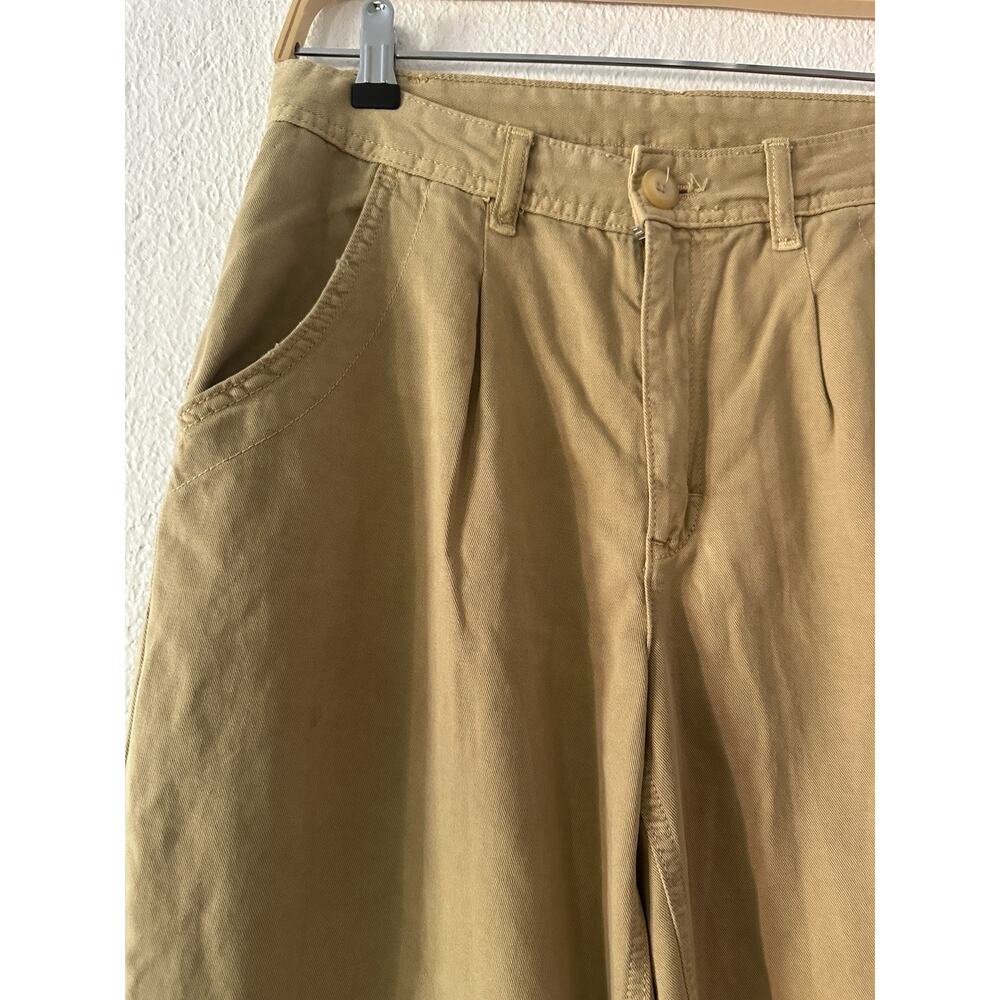 Free People Pants Women 4 Beige Khaki Chino Wide Leg High Rise Trousers Pleated - Picture 5 of 14